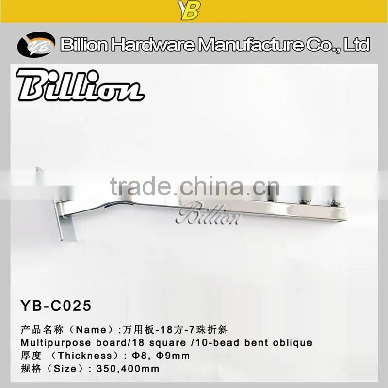 High quality Heavy duty security display hook slatwall chrome clothes hook