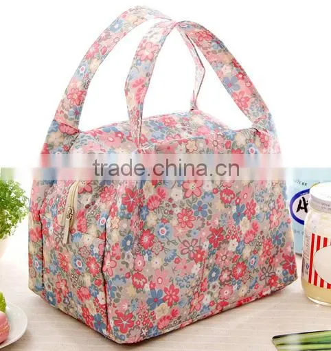 Promotion flowers printing design lunch bag for offices china supplier