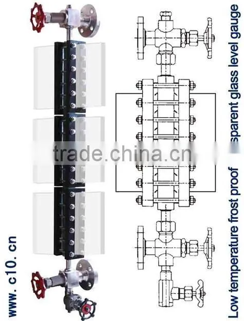 UBF transparent glass level indicator