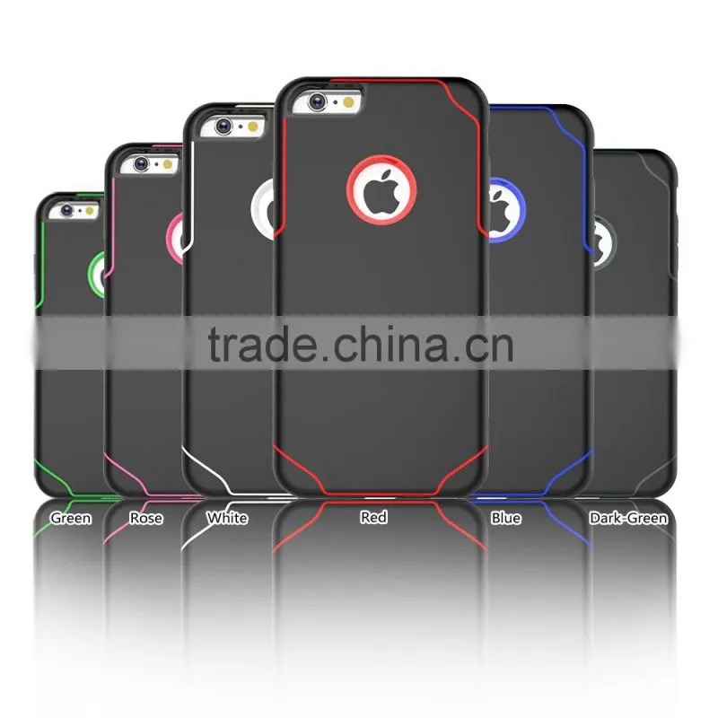 2016 New Products, High Quality 2 in 1 PC + Silicon Combo Case For iPhone 6G 6S 6Plus