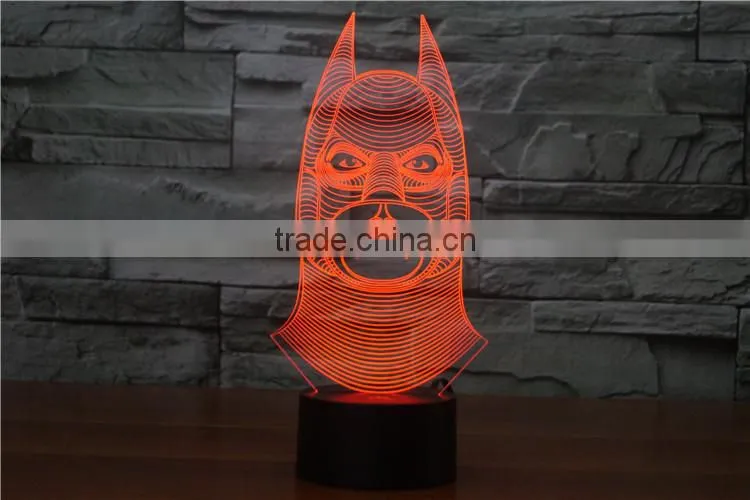 2016 New Cool 3D NIGHT LAMP Batman Shapes decorative Bedroom Lights Micro USB LED Table Lamp Night Light For Child