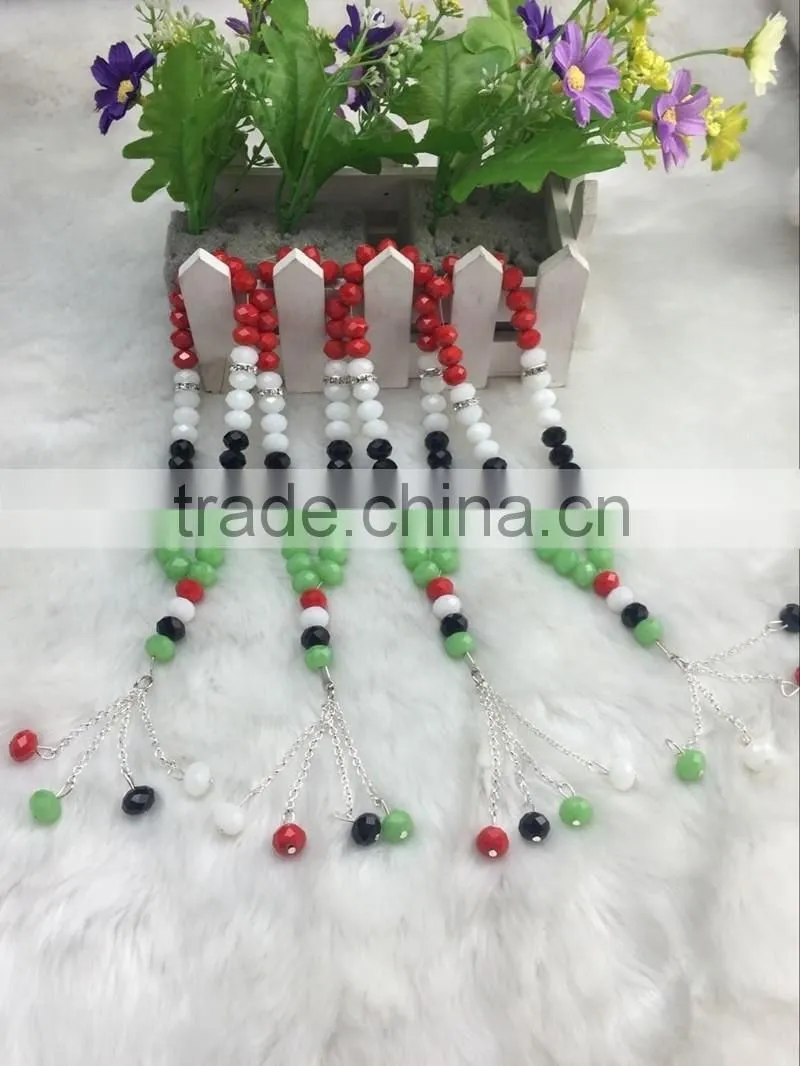 Yiwu hot seller 33 pieces prayer beads 10mm islamic colorful colors Prayer Beads excellent crystal material