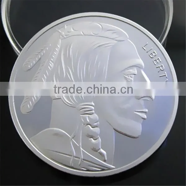 America Bufflo Souvenir Coin / Plated AG 999 Silver Coin / Indian Silver Coin Replica