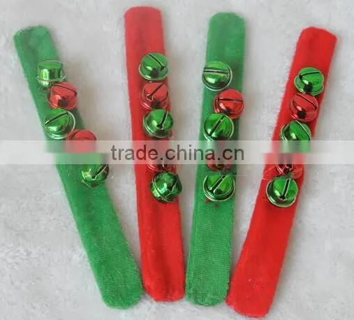 Merry Christmas Holiday Cuff Bracelet with Jingle Bells Christmas Party Gear