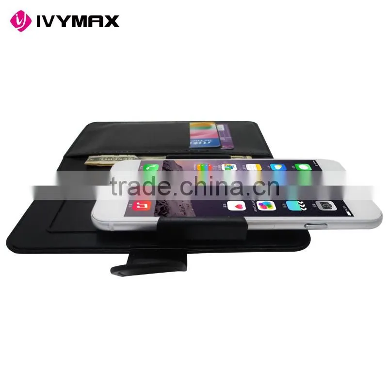 Manufacturer wholesale PU leather universal smart phone wallet case with plastic slider for all phones
