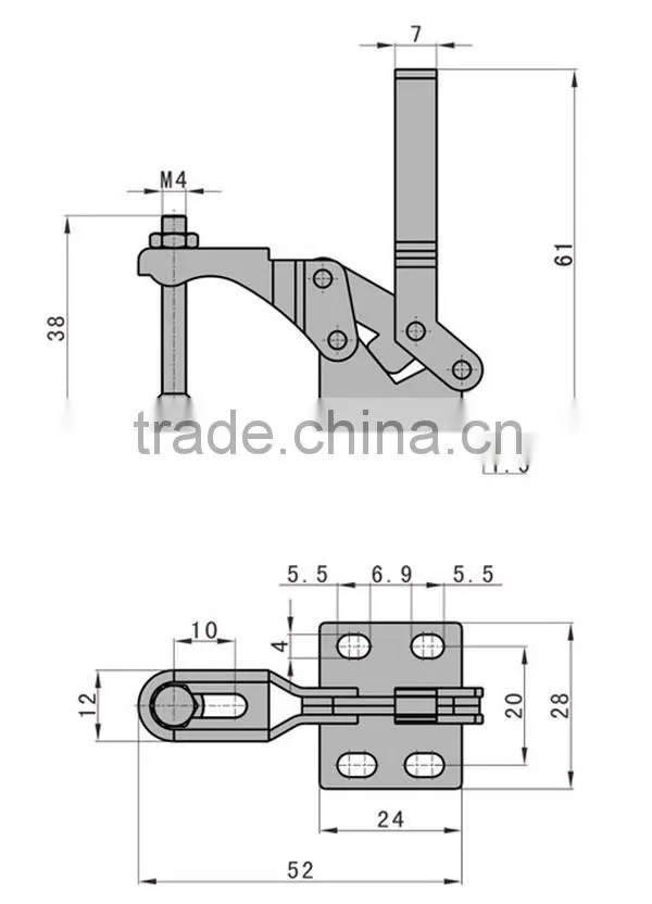 New SK3-021H-2 Rubber Vertical Toggle Clamp