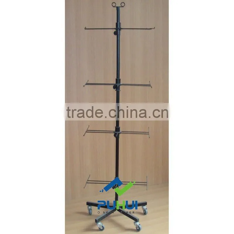 adjustable metal revolving hanger display stand for export