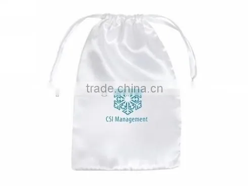 Custom nice satin hair bag silver fabric
