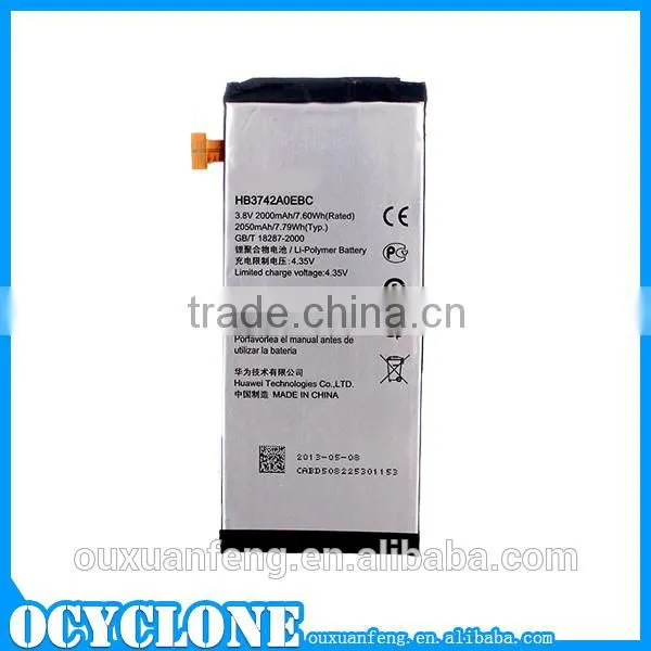 Original HB3742A0EBC 3.8v 2050mAh lithium battery for huawei P6 battery