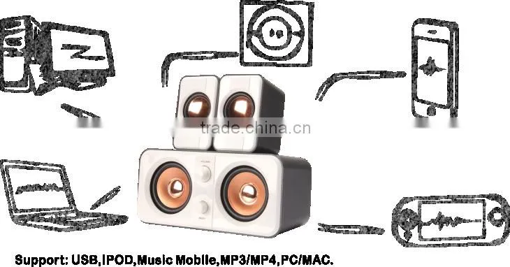Top selling active type with 2.1 double bass speaker