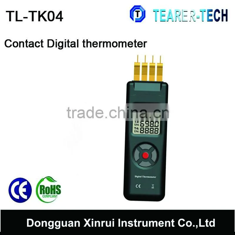 Industrial 4 Type K input digital thermometers for sale TL-TK04 with Large LCD display
