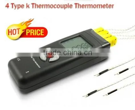 Four Channel Digital Thermometer 4 K-Type Thermocouple Sensor 1350C 2462F TL-TK02