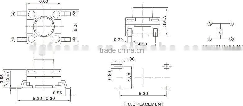 waterproof smd tact switch TS-3012