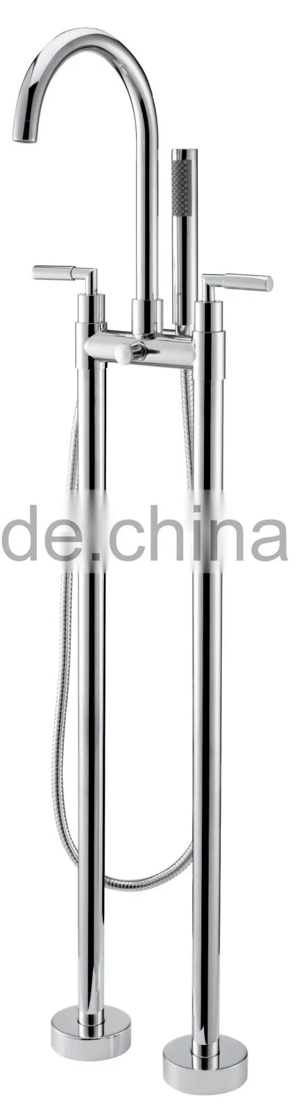 Hot Sale Floor Standing Bathtub Waterfall Faucet with Hand Shower and Hose