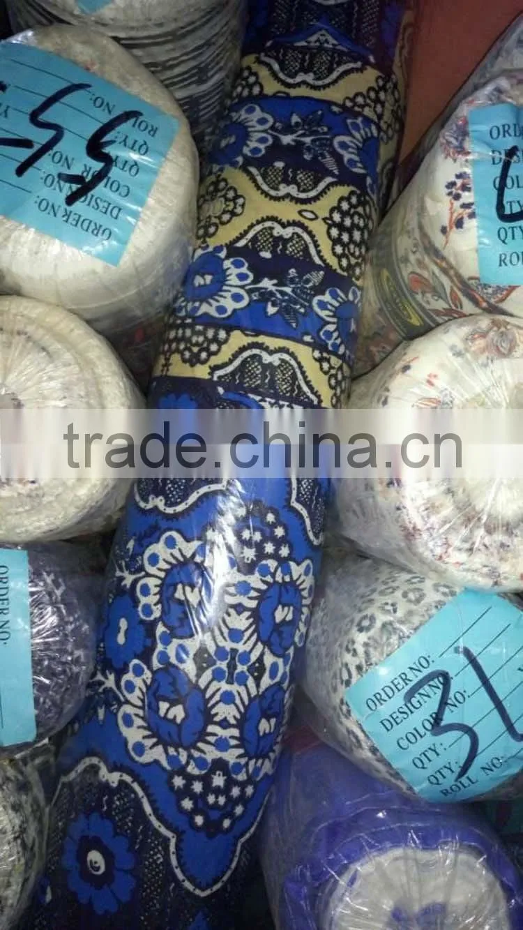 stock woven cotton rayon printed fabric wholesale