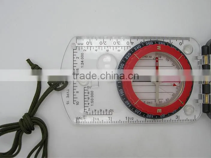 Outdoor Hiking Camping Pocket camping Map Compass with mirror