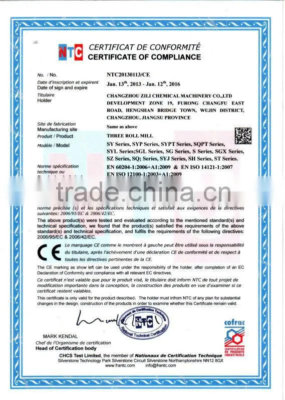 hydraulic ceramic three roll milling