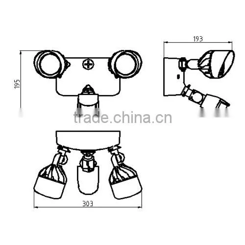 Double Heads 24W 2700-6500K Die-cast Aluminum Motion Sensor Security Light