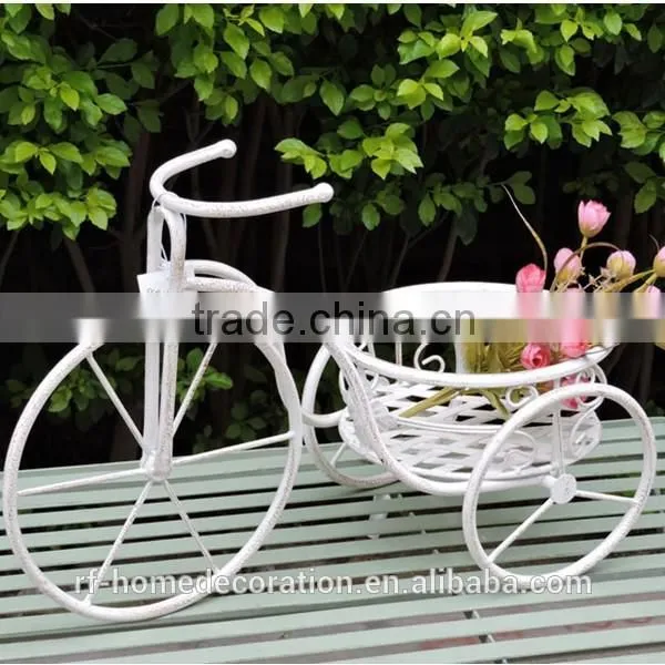 Wrought iron vintage bicycle plant stand wedding decoration
