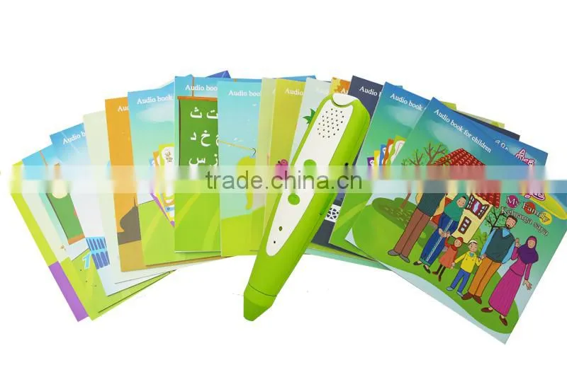 childrens electronic toys of reading talking pen with English,French and Arabic sound books for kids