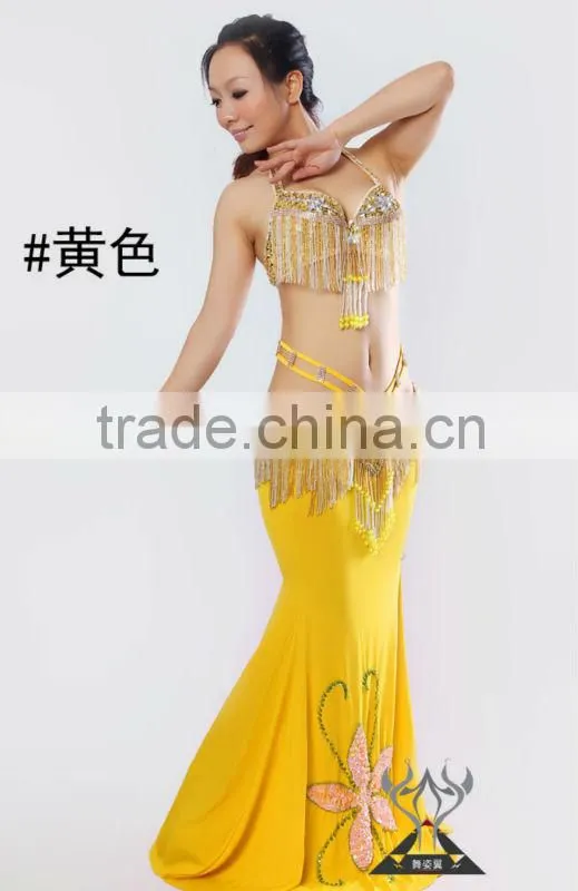 Belly Dance Costumes Skirt,Hot Purple Sexy Professional Skirt of Belly Dance Long Skirt, Performance Dancing Skirt QC1316