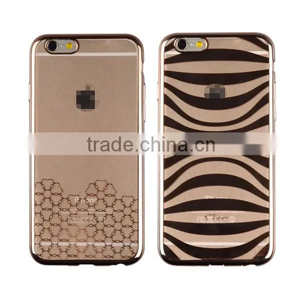 C&T High Impact Hybrid Ultra Slim Flower Pattern Electroplate Case Cover For iPhone 6