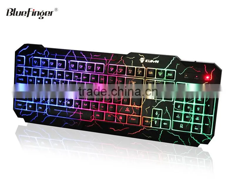 Rainbow LED Backlit Gaming Keyboard with Cool Crack parttern