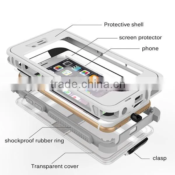 Universal Waterproof Case for Swimming Diving for iPhone 6 6S White 4.7 Inch