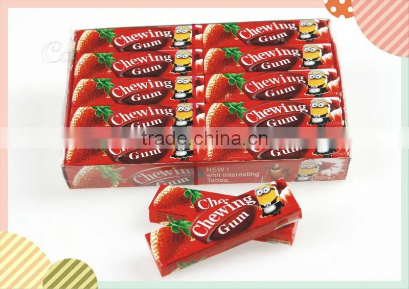 High Quality Fruit Flavor Chewing Gum With Tattoo,The Minions