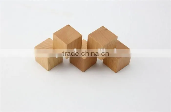 Customized hardwood wooden cube,eco-friendly unfinished DIY wooden toy cube