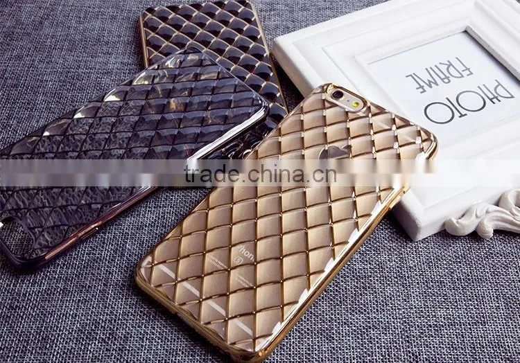 High quality 100% smooth edges electroplating TPU transparent clear back mobile phone case cover for iPhone 6 / 6s
