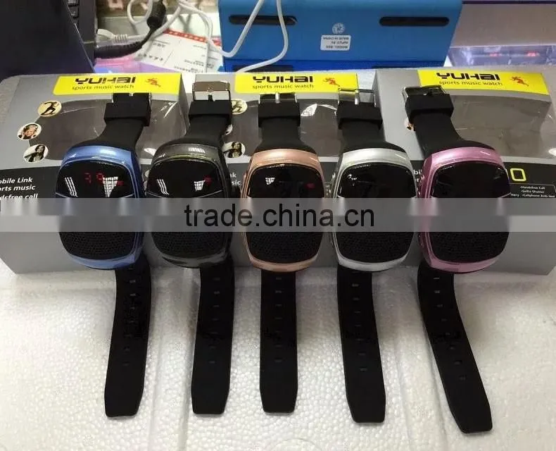 New Arrival Led display bluetooth speakers watch with microphone