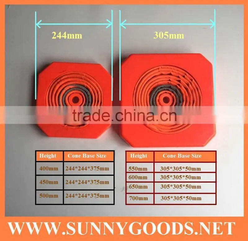 height 700mm retractable glow in the dark traffic cone