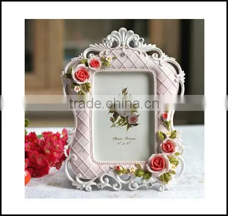 Retro Vintage Rose Flower Home Decor Resin 4''*6'' Photo Frame