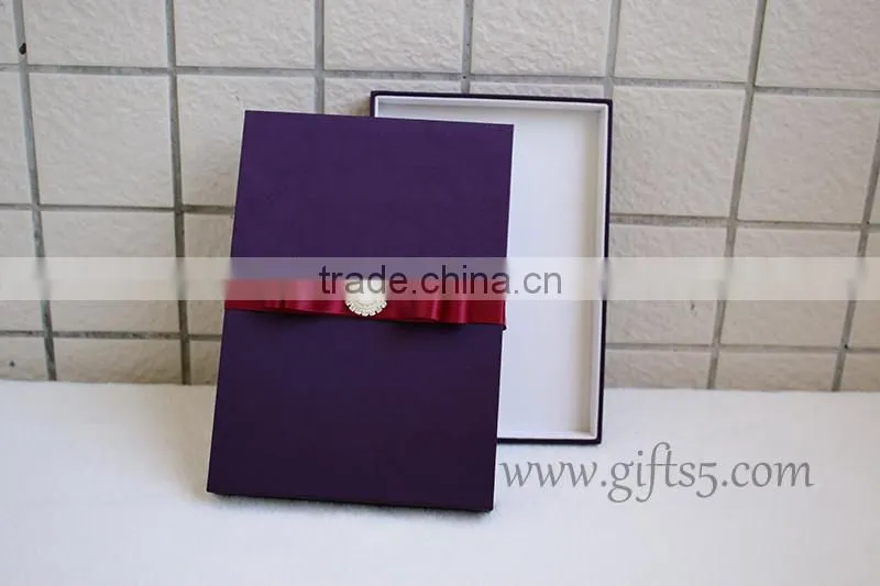 Custom Handmade Luxury Purple Wedding Gift Box for invitations