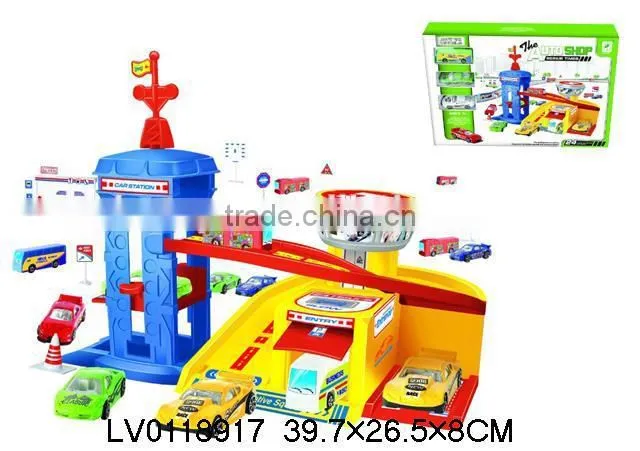 plastic parking lot toy / cartoon car / car toy