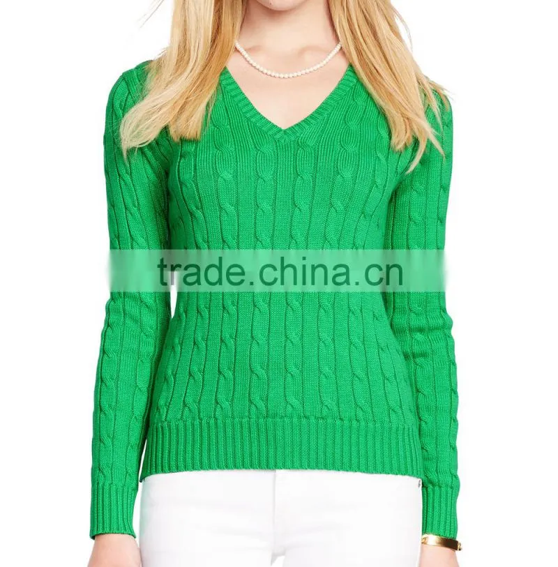 15PKSW32 cable cotton sweater women