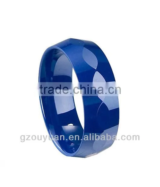 Blue Faceted Ceramic Ring