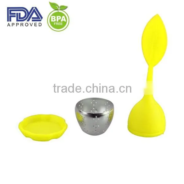 Colorful infusion tea bag/leaf shaped silicone tea infuser/tea infuser silicone