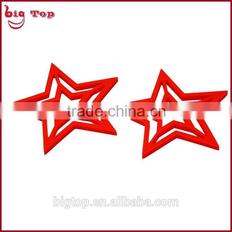 BT0189 Wholesale Silicone Star Shapes Heat Resistant Table Mat Silicone Trivet Pot Holder Silicone Cup Mat