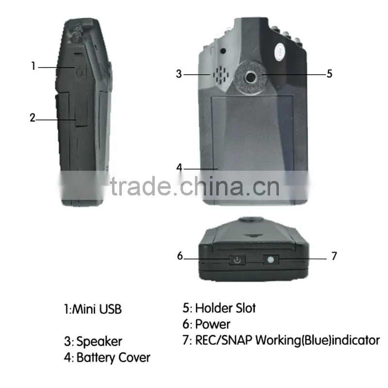 2.5 inch TFT LCD screen H198 security monitoring system the hd driver recorder mini DVR camera