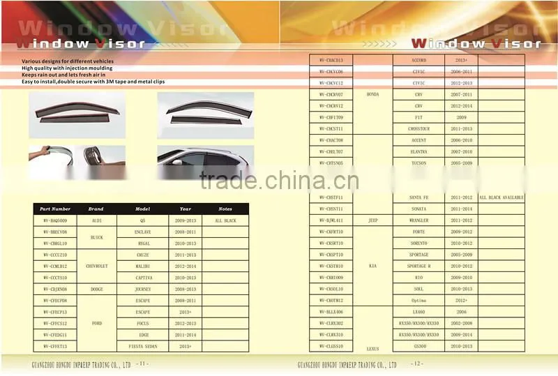 window visor for Mazda accessories weathershields rainshields slim 4 pcs