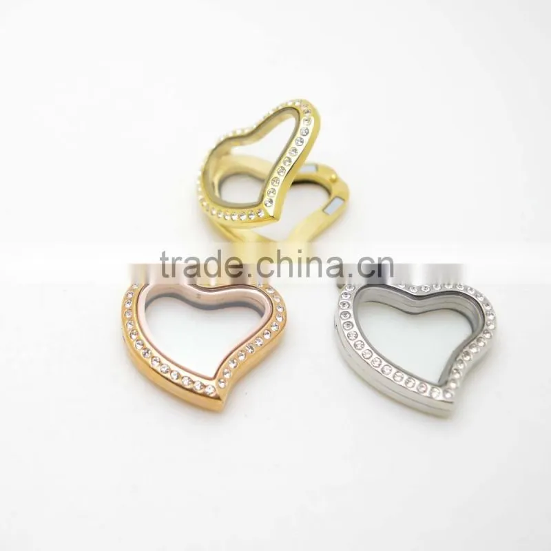 colorful crystal lockets floating charm