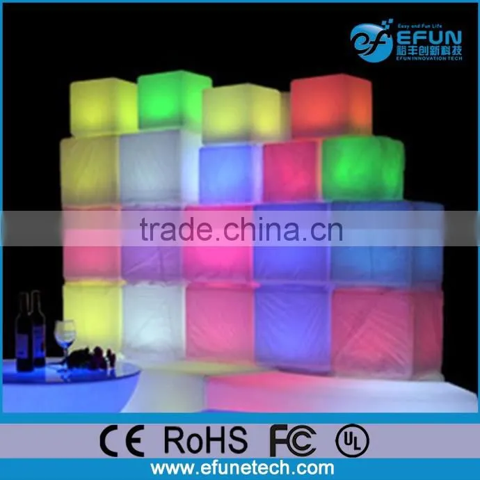 illuminated rgb color bar/nightclub furniture decorative cube led shelf for bottles