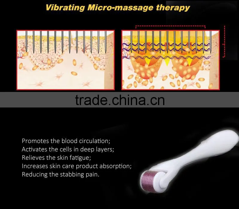 5 in 1 derma roller titanium with Massage+ PDT+ 540 needles derma vib mirco needle derma roller salon home use skin care