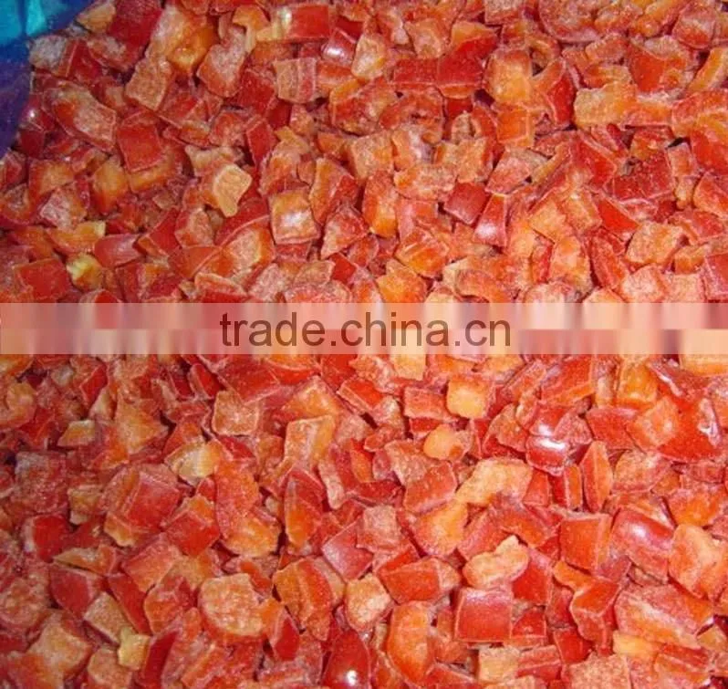 Good quality 10mm frozen IQF red pepper dices