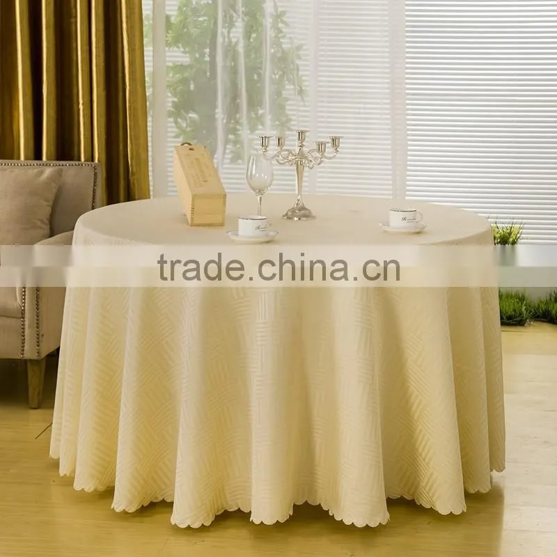 bulk round shape white luxurious wedding table cloths with printing