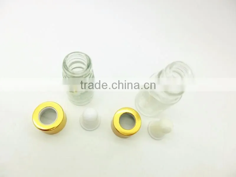 5ml 10ml mini clear glass essential oil liquid empty bottle with rubber stopper
