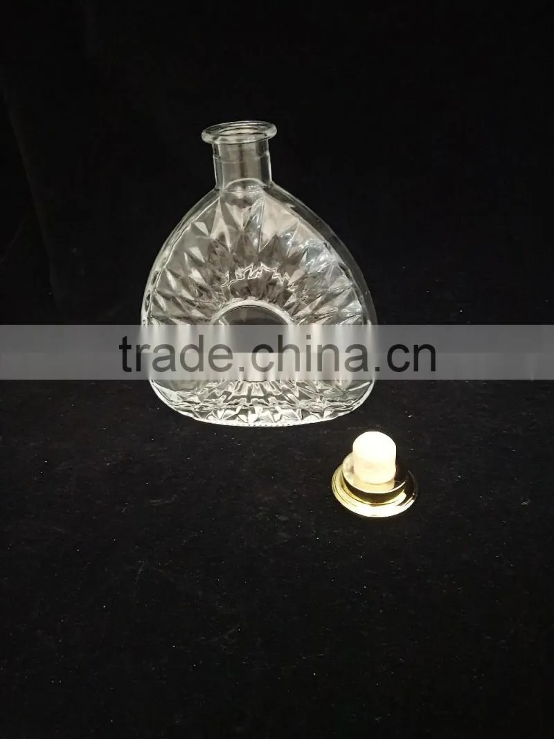 XO wine glass bottle,alcohol glass bottle with cork