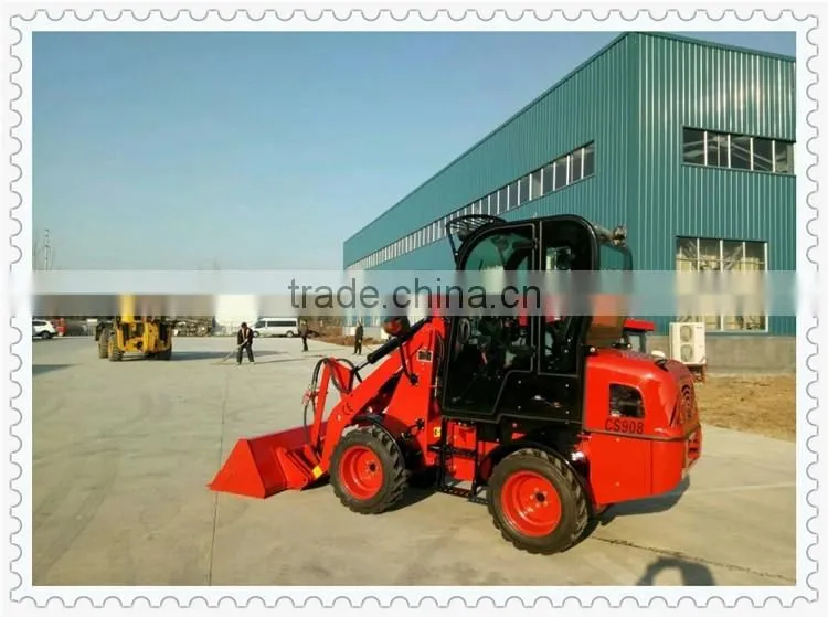 CS908 800kg compact wheel loader for sale with hydraulic quick hitch